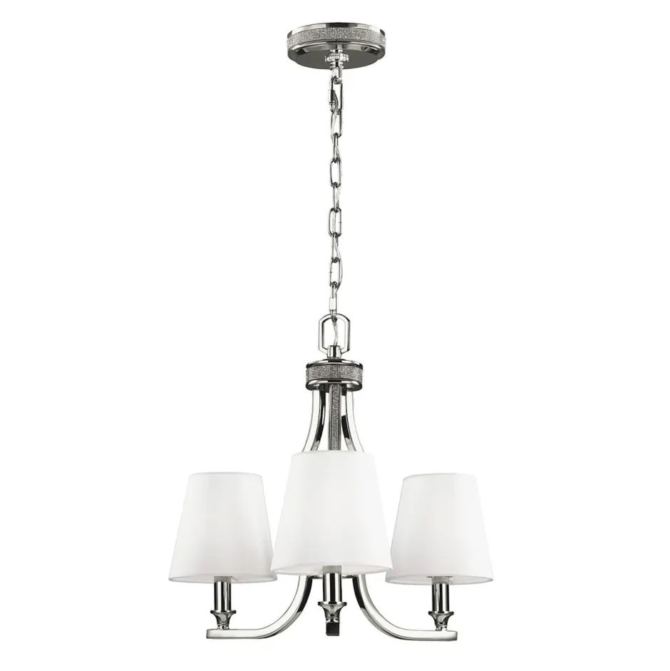 Wohnzimmerlampen|Jugendstil Lampen*Elstead Kronleuchter Weiß Nickel Seide Metall TEVIDA