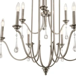 Elstead Kronleuchter Wohnzimmer B: 86,4 cm 9x E14 Kristall Metall< Hängelampen|Esszimmer Lampen