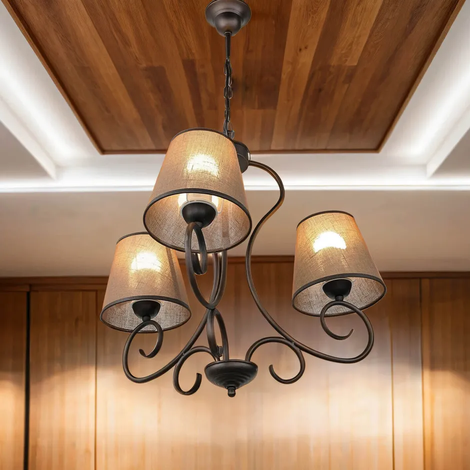 Hängelampen|Esszimmer Lampen*Lamkur Kronleuchter 3xE27 Landhaus Esstisch gemütlich