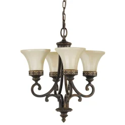 Glaslampen|Designerlampen*Elstead Kronleuchter 4xE27 Wohnzimmer Lampe ANABELL 1