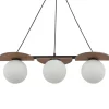 Sigma Kugel Pendelleuchte Holz Metall Glas G9 blendarm< Hängelampen|Kugellampen