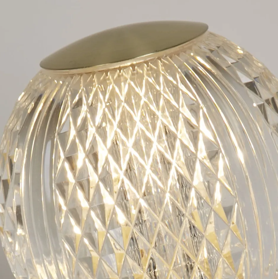 Schlafzimmer Lampen|Metall Lampen*Searchlight Kugel Tischleuchte Metall in Messing 13 cm G9 elegant