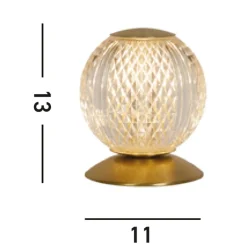 Schlafzimmer Lampen|Metall Lampen*Searchlight Kugel Tischleuchte Metall in Messing 13 cm G9 elegant