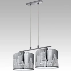 Lampex Kunstvolle Hängeleuchte in Edelstahl 2-flmg< Hängelampen|Esszimmer Lampen