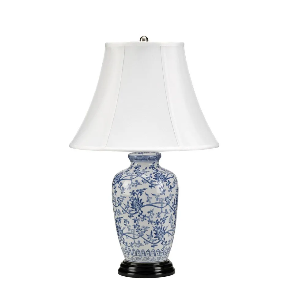 Schlafzimmer Lampen|Keramiklampen*Elstead Kunstvolle Tischleuchte IOANA 57 cm Porzellan Stoff