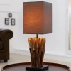 Invicta Interior Lampe Modern Tisch Designerleuchte aus echtem Holz< Schlafzimmer Lampen|Stofflampen