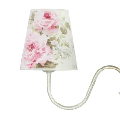 Lamkur Lampe Stoff 3-flmg Landhaus Esstisch geblümt< Hängelampen|Esszimmer Lampen