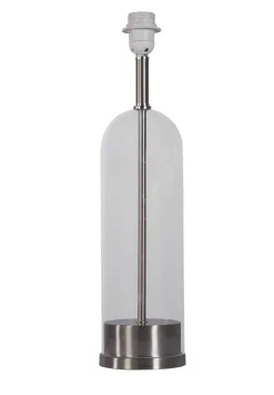 Searchlight Lampenfuß für Tischlampe Glas E27 H: 51 cm in Nickel Klar< Lampengestelle