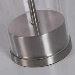 Searchlight Lampenfuß für Tischlampe Glas E27 H: 51 cm in Nickel Klar< Lampengestelle