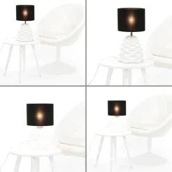 TK Lighting Lampenschirm für Tischleuchte E27 rund Ø20cm Schwarz< Lampenschirme