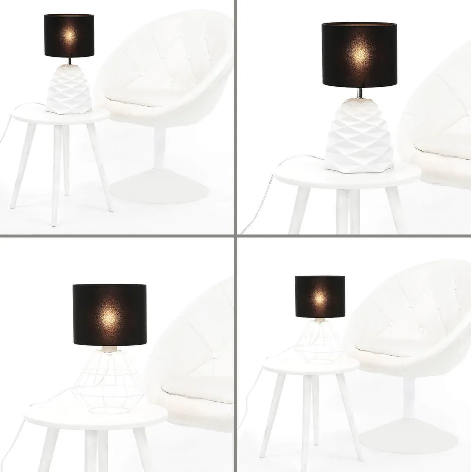 TK Lighting Lampenschirm für Tischleuchte E27 rund Ø20cm Schwarz< Lampenschirme