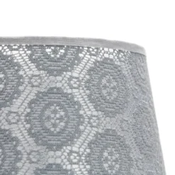 Lampenschirme*Duolla Lampenschirm Grau klein E14 Tischlampe aus Spitze