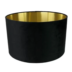 Searchlight Lampenschirm Hängelampe Schwarz Gold Ø 40 cm Stoff Modern< Lampenschirme|Stofflampen