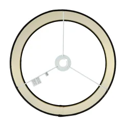 Searchlight Lampenschirm Hängelampe Schwarz Gold Ø 40 cm Stoff Modern< Lampenschirme|Stofflampen