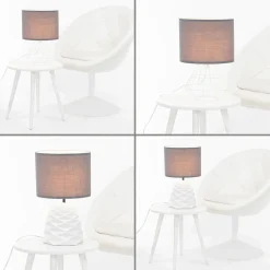 Easylight Lampenschirm mit Klettverschluss Stoff Grau für E27 E14< Lampenschirme