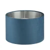 Lampenschirme|Stofflampen*Searchlight Lampenschirm Petrol Silber für Hängelampe Ø 28 cm Samt