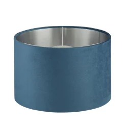 Lampenschirme|Stofflampen*Searchlight Lampenschirm Petrol Silber für Hängelampe Ø 28 cm Samt