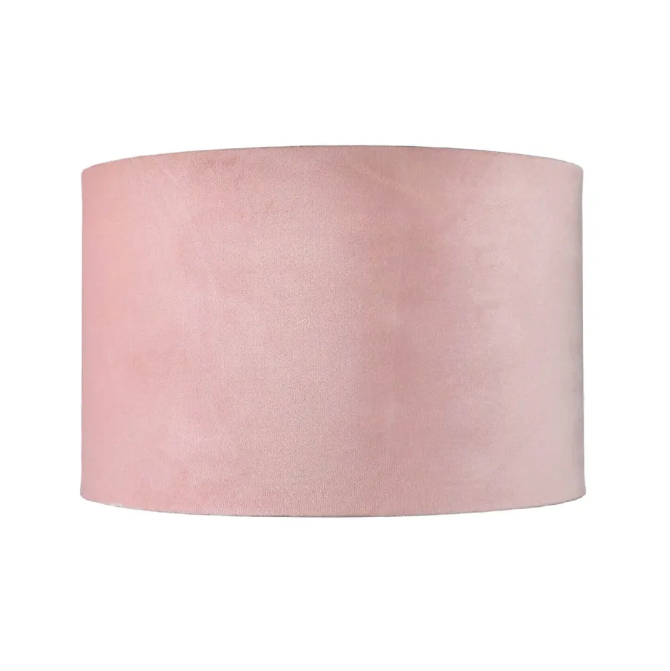 Searchlight Lampenschirm Samt D: 28 cm in Pink Silber rund< Lampenschirme|Stofflampen