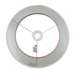 Searchlight Lampenschirm Samt D: 28 cm in Pink Silber rund< Lampenschirme|Stofflampen
