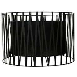TK Lighting Lampenschirm Schwarz für Stehleuchte E27 Zylinder Ø50cm< Lampenschirme