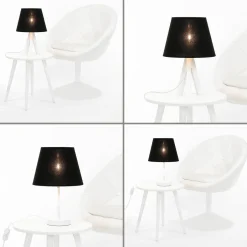 Lampenschirme*Duolla Lampenschirm Stoff für Tischlampe Schwarz E14