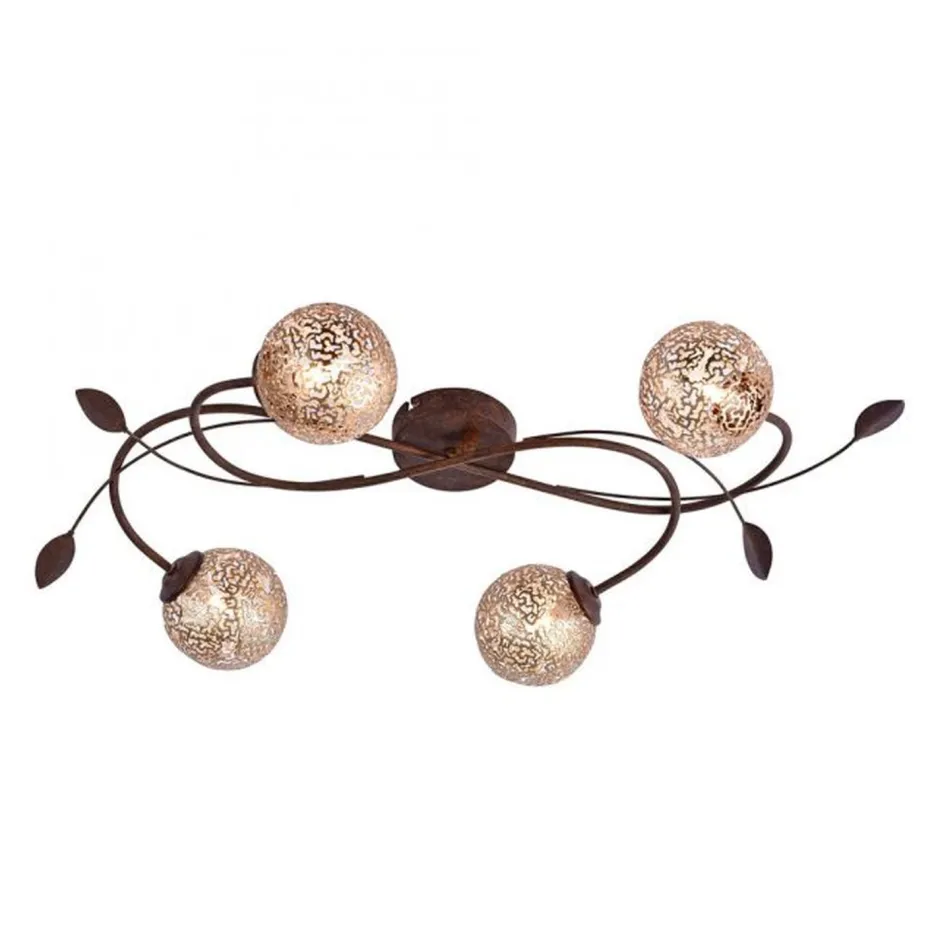 Deckenleuchten|Flurlampen*Paul Neuhaus Landhaus Deckenleuchte G9 4-flammig Kugeln Gold Floral