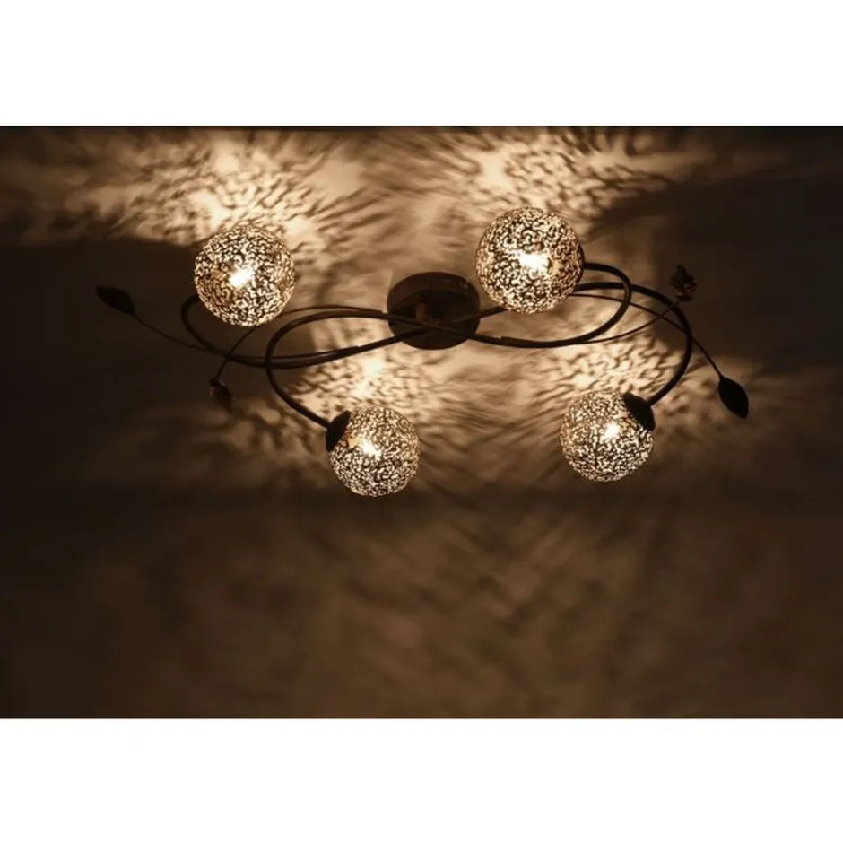 Deckenleuchten|Flurlampen*Paul Neuhaus Landhaus Deckenleuchte G9 4-flammig Kugeln Gold Floral