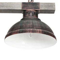 Luminex Landhaus Pendellampe Echt Holz Kupfer Antik HAKON< Wohnzimmerlampen|Holzlampen