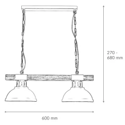 Luminex Landhaus Pendellampe Echt Holz Kupfer Antik HAKON< Wohnzimmerlampen|Holzlampen