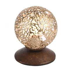 Paul Neuhaus Landhaus Tischlampe Metall Rostbraun Gold 12,5 cm G9< Wohnzimmerlampen|Schlafzimmer Lampen