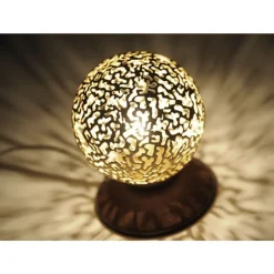 Paul Neuhaus Landhaus Tischlampe Metall Rostbraun Gold 12,5 cm G9< Wohnzimmerlampen|Schlafzimmer Lampen