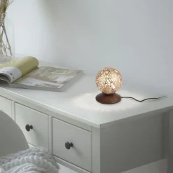 Paul Neuhaus Landhaus Tischlampe Metall Rostbraun Gold 12,5 cm G9< Wohnzimmerlampen|Schlafzimmer Lampen