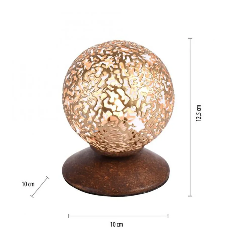 Paul Neuhaus Landhaus Tischlampe Metall Rostbraun Gold 12,5 cm G9< Wohnzimmerlampen|Schlafzimmer Lampen