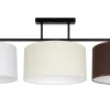 Belis Lange Deckenleuchte Stoff Weiß Ecru Braun E27 100 cm< Bürolampen|Wohnzimmerlampen