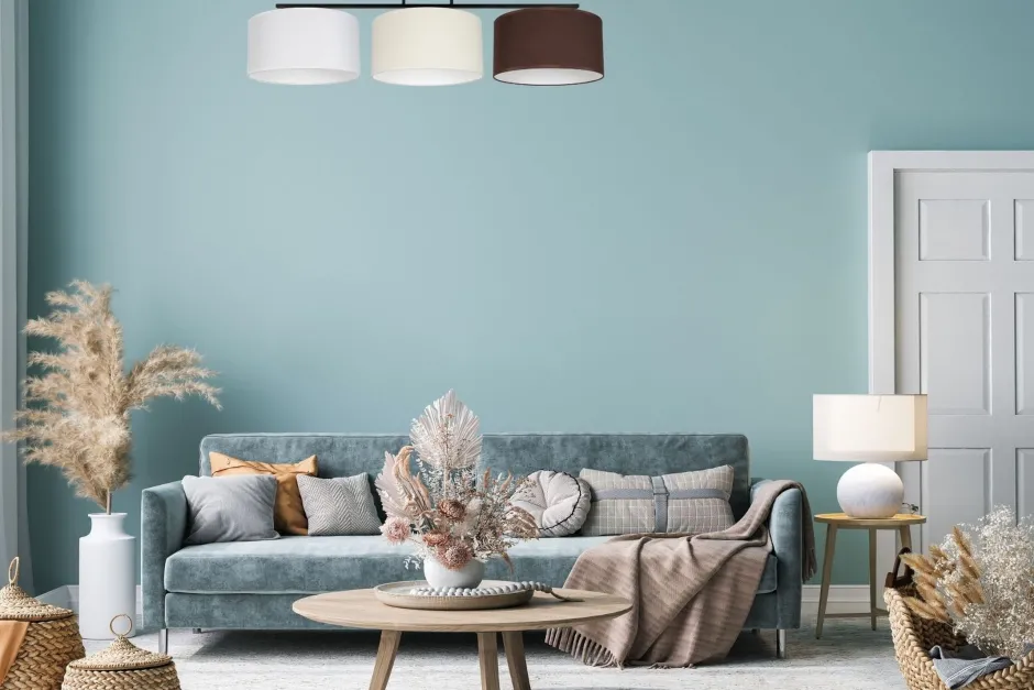 Belis Lange Deckenleuchte Stoff Weiß Ecru Braun E27 100 cm< Bürolampen|Wohnzimmerlampen