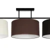 Belis Lange Deckenleuchte Stoff Ecru Braun Schwarz E27 100 cm< Bürolampen|Wohnzimmerlampen