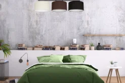 Belis Lange Deckenleuchte Stoff Ecru Braun Schwarz E27 100 cm< Bürolampen|Wohnzimmerlampen