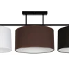 Belis Lange Deckenleuchte Stoff Weiß Braun Schwarz E27 100 cm< Bürolampen|Wohnzimmerlampen