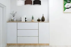 Belis Lange Deckenleuchte Stoff Weiß Braun Schwarz E27 100 cm< Bürolampen|Wohnzimmerlampen