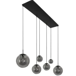 Hängelampen|Bürolampen*Steinhauer Lange Hängelampe Glas in Rauchgrau 120 cm E27 Modern