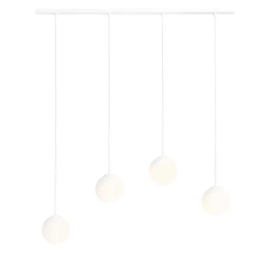 Hängelampen|Bürolampen*ALDEX Lange Hängelampe Glas Metall Weiß 4-flammig E14 Modern