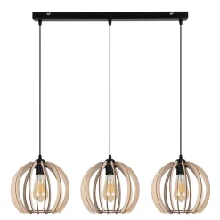 Belis Lange Hängelampe Holz Metall E27 L:80 cm wohnlich< Hängelampen|Bürolampen