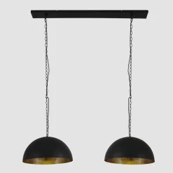 Hängelampen|Bürolampen*Steinhauer Lange Hängelampe Metall in Schwarz Gold 140 cm E27