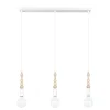 Hängelampen|Bürolampen*Belis Lange Hängelampe Weiß Holz Metall L:60 cm E27 3-flmg