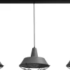 Hängelampen|Industrie Lampen*Masterlight Lange Hängeleuchte Grau L:130cm Ø35cm Ziergitter