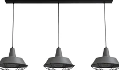 Hängelampen|Industrie Lampen*Masterlight Lange Hängeleuchte Grau L:130cm Ø35cm Ziergitter