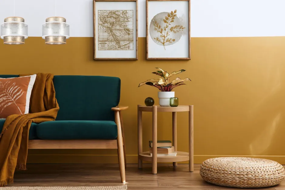 Belis Lange Hängeleuchte Stoff Weiß Gold 48 cm E27 blendarm< Hängelampen|Bürolampen