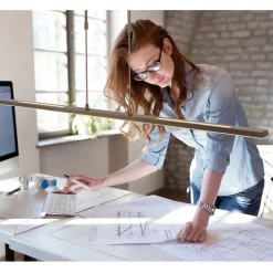 Deckenleuchten|Led Lampen*Steinhauer Lange LED Deckenleuchte in Bronze 122 cm 4000 K dimmbar