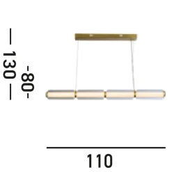 Bürolampen|Wohnzimmerlampen*Searchlight Lange LED Pendelleuchte Glas Metall 109 cm warmweiß