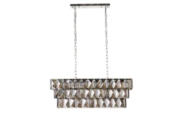 Invicta Interior Lange Pendelleuchte Glas Metall 88 cm E14 Modern< Küchenlampen|Glaslampen